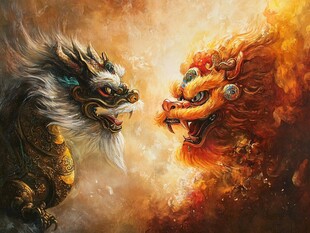 高清唯美双龙戏珠