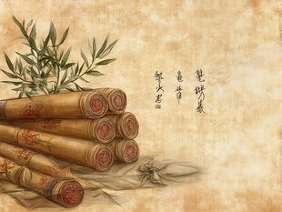 竹筒鸡意境画