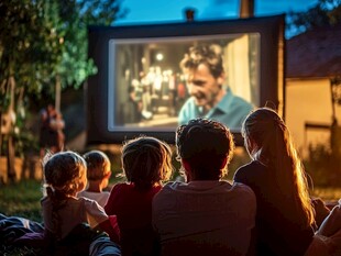 乡村室外电影放映