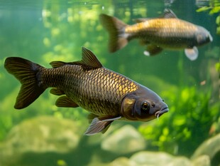 水族馆的鲤鱼