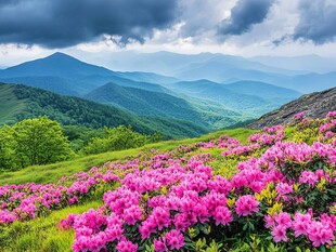 野生杜鹃高山草甸