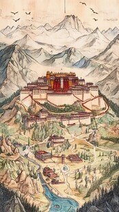布达拉宫插画