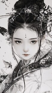 古风美女头像插画封面