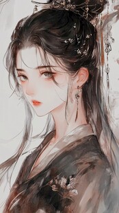 古风美女头像插画封面