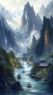 古风山水场景