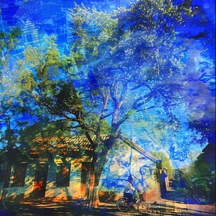 蓝调意境画