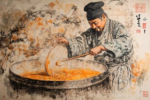 小磨香油壁画