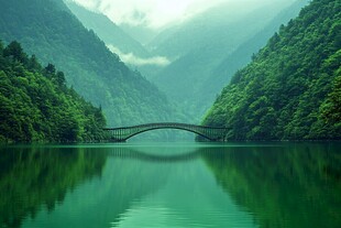 青池雨景