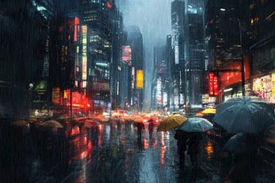 都市雨景