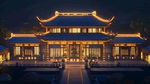 古建夜景效果