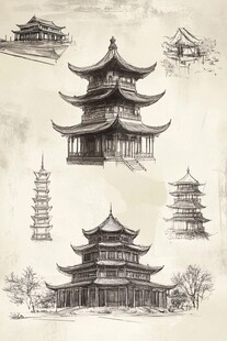 古建筑插画