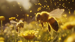 蜜蜂采蜜高清壁纸