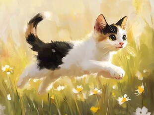 春季手绘猫咪