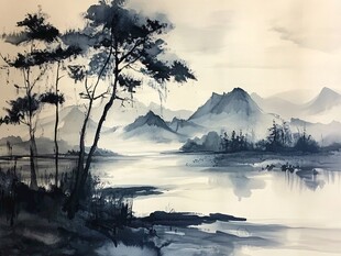 水色风景画