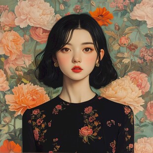 高级感女插画