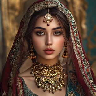 印度美女油画