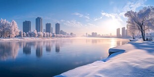 浑河两岸雪景