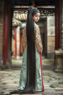 汉服长发