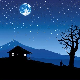 月亮大山房子月亮