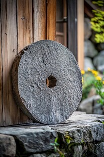 磨盘装饰庭院