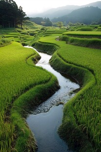 梯田水渠图片素材下载