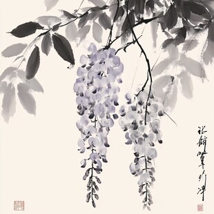 紫藤花手绘