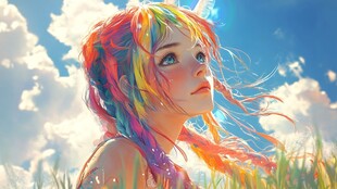 唯美彩虹女孩