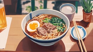 牛肉面插画