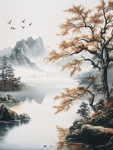 金色山水壁画