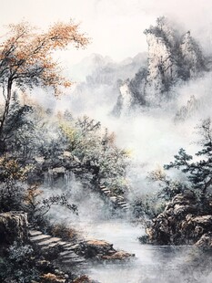 禅意油画山水