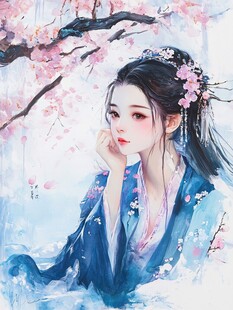 古风美女头像插画封面