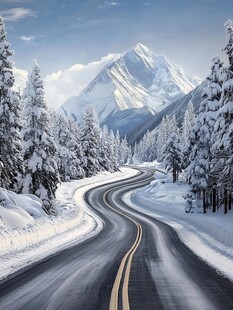 冰天雪地道路