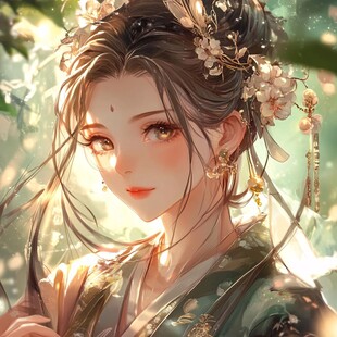 古风美女头像插画封面