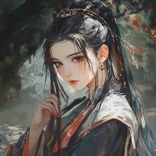 古风美女头像插画封面