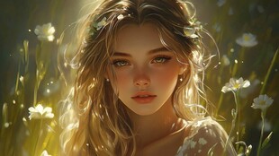 板绘少女插画