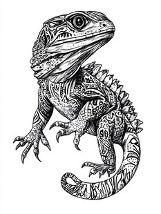 原创手绘变色龙