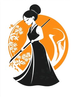 美女抱琵琶logo