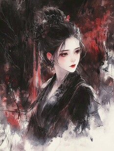 古风美女头像插画封面