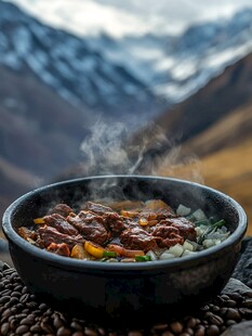 牛肉盖浇饭特写