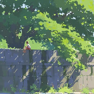 春之风影治愈系小插画