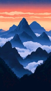 高山流云插画