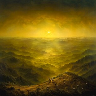 金光万丈油画