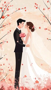 婚礼新人插画