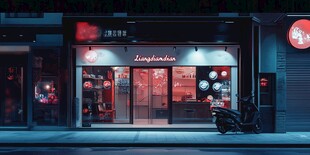 店铺夜景夜色