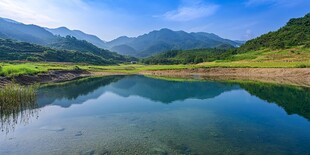 恩上水库风光水面倒影