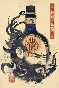 功夫酒插画