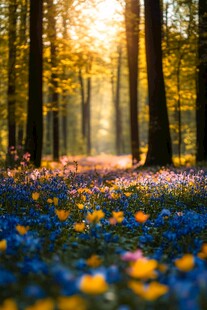 林间鲜花满地