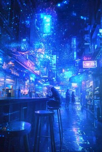 场景赛博插画