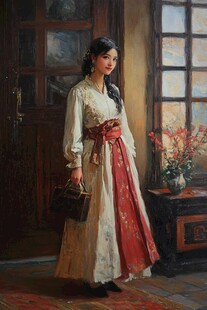 江南美女油画