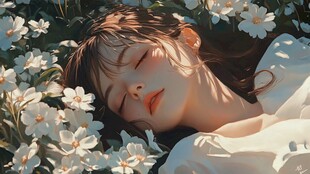 雏菊少女插画
